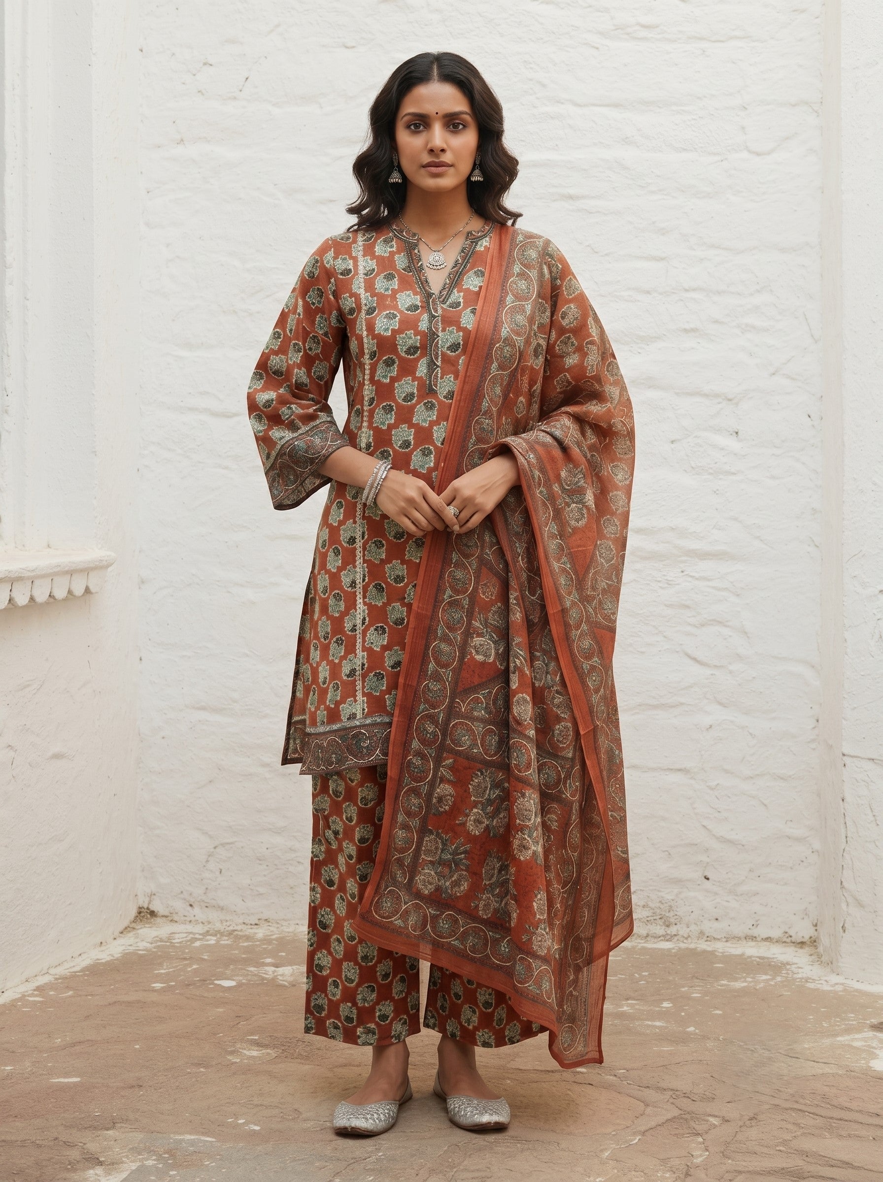 Swades brink printed suit set