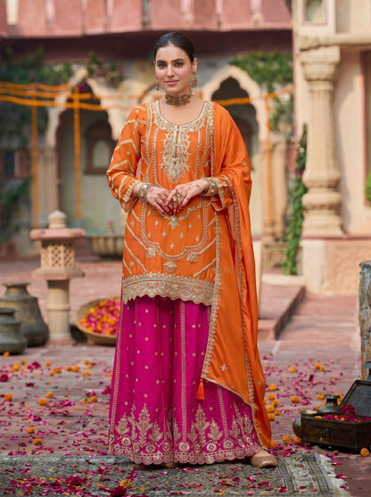 Kanupriya Kesari Rose Full work Suit Set