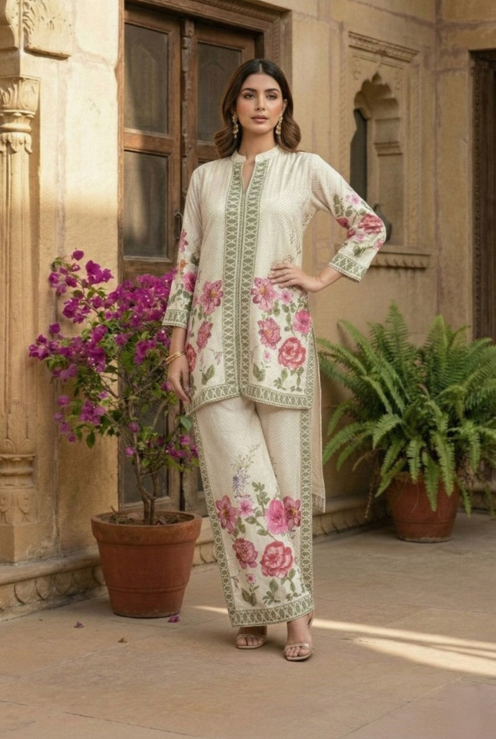 Bahara Mist Printed Work Co-ord Set