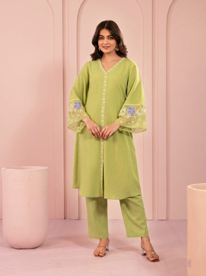 Purna Kelly Embroidery Kurta Pant Set