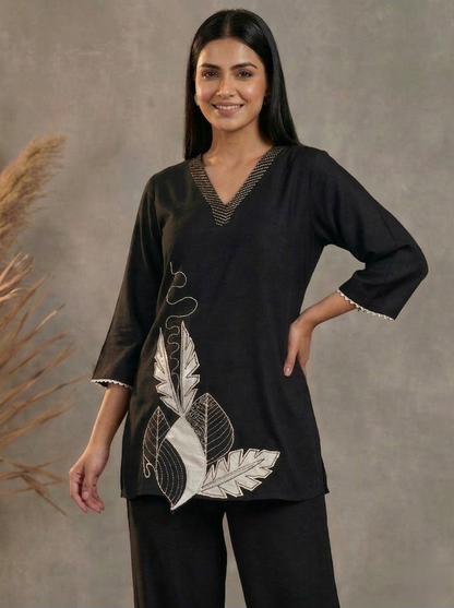 Prisha jet embroidery co-ord set