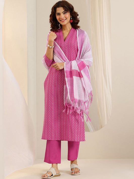 Women Ethnic Motifs Printed Regular Kurta with Trousers & With Dupatta