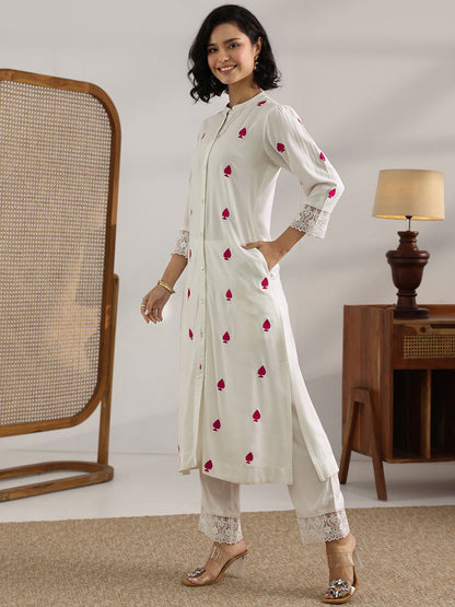 Women Ethnic Motifs Embroidered Regular Kurta with Trousers