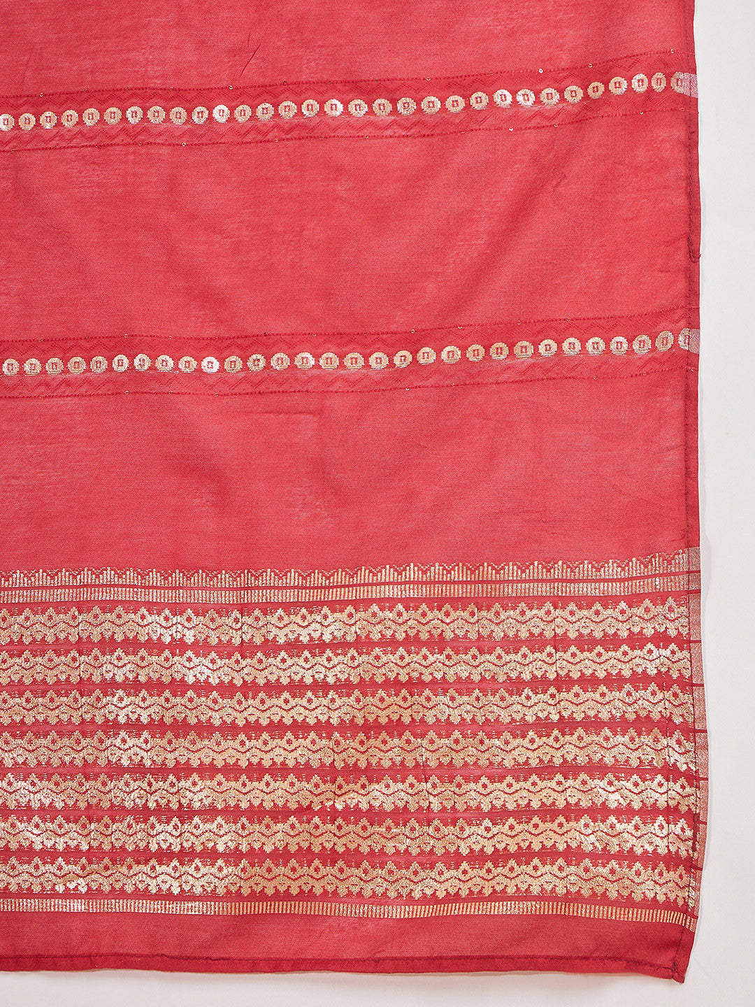 Floral Embroidered Empire A Line Kurta With Trousers & Dupatta