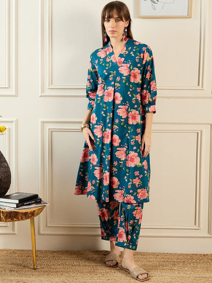 Women Teal Kurta Sets
