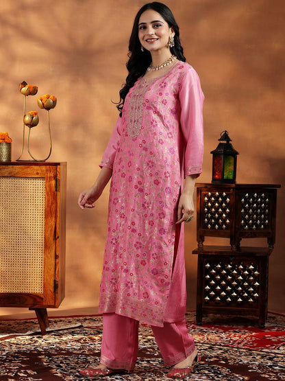 Dhiyona LL Women Floral Regular Kurta with Palazzos & With Dupatta
