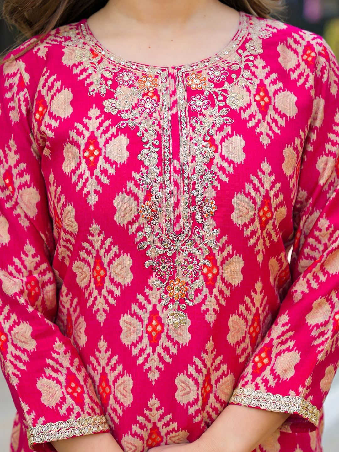 Dhiyona KL Women Ethnic Motifs Printed Regular Kurta with Trousers & With Dupatta