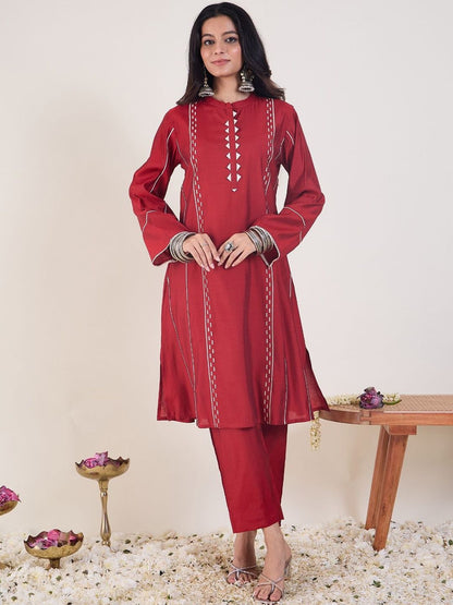 Dhiyona IE Embroidered Top With Trousers