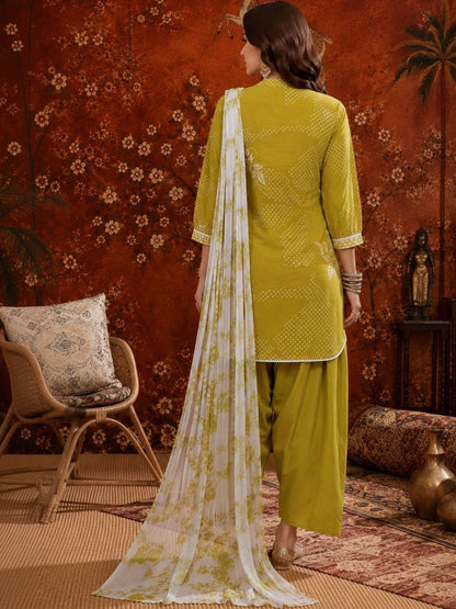 Women Cotton Printed Straight Farshi Salwar Suit Set