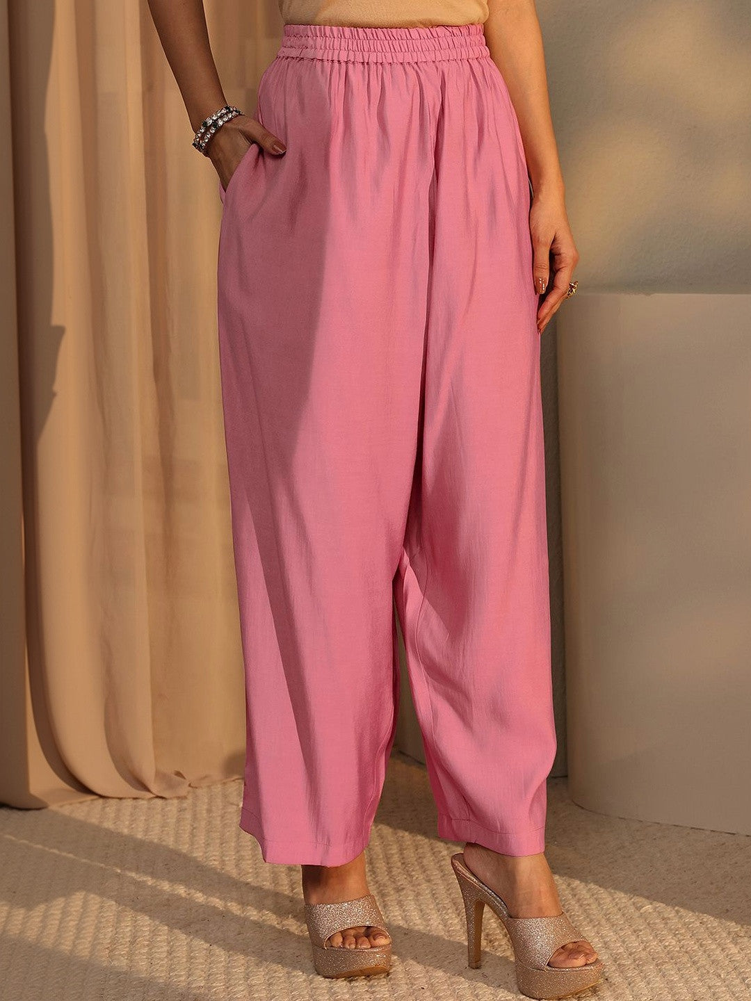 Women Floral Printed Panelled Mirror Work Kurta with Trousers & With Dupatta