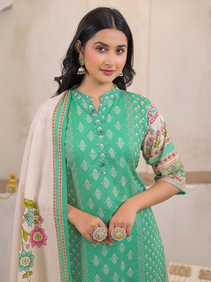 Shanti Sea Printed Cotton Suit Set