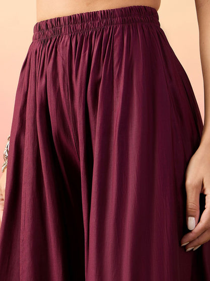 Dhiyona SN Embroidered Kurta With Palazzos & Dupatta