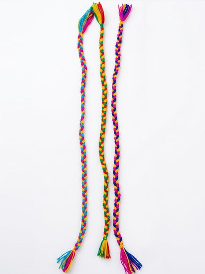 Dhiyona Set Of 3 Multicolor Thread Rakhi With Roli Chawal Chandan Mishri