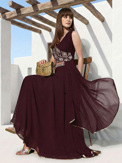Dhiyona CH Women Ethnic Motifs Embroidered Regular Thread Work Kurta with Palazzos