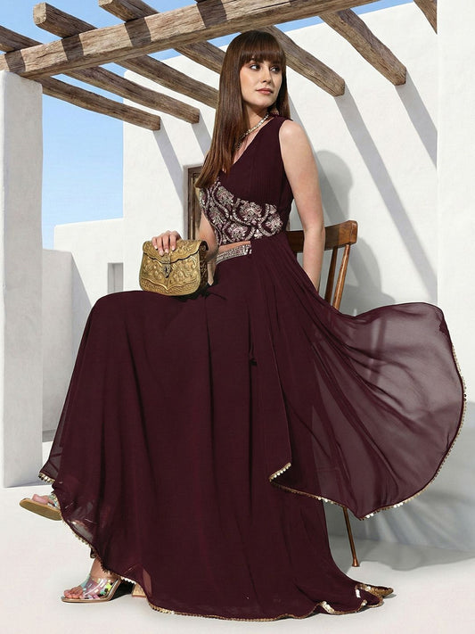 Dhiyona CH Women Ethnic Motifs Embroidered Regular Thread Work Kurta with Palazzos