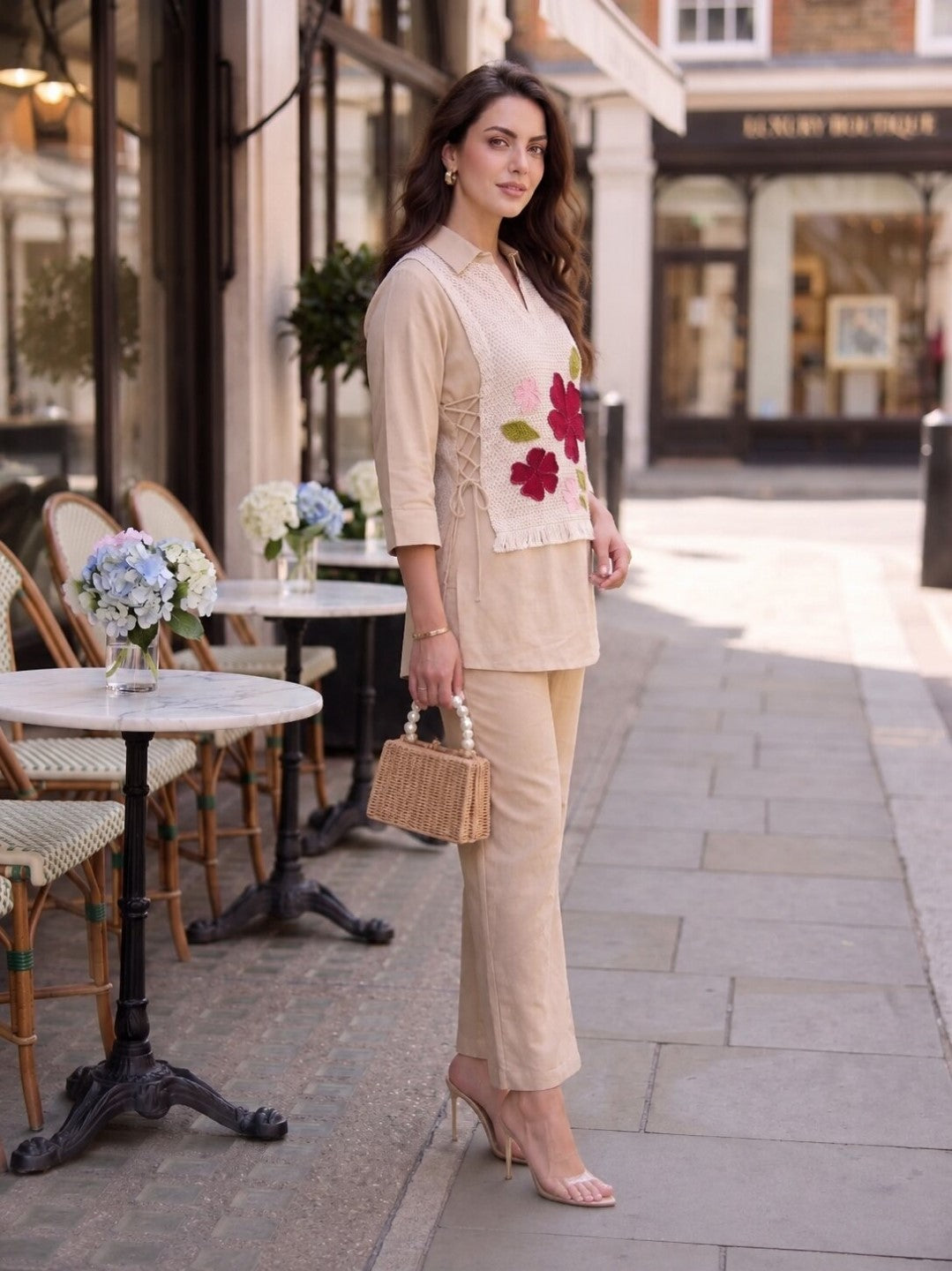Hiral Tan Embroidery Co-ord Set