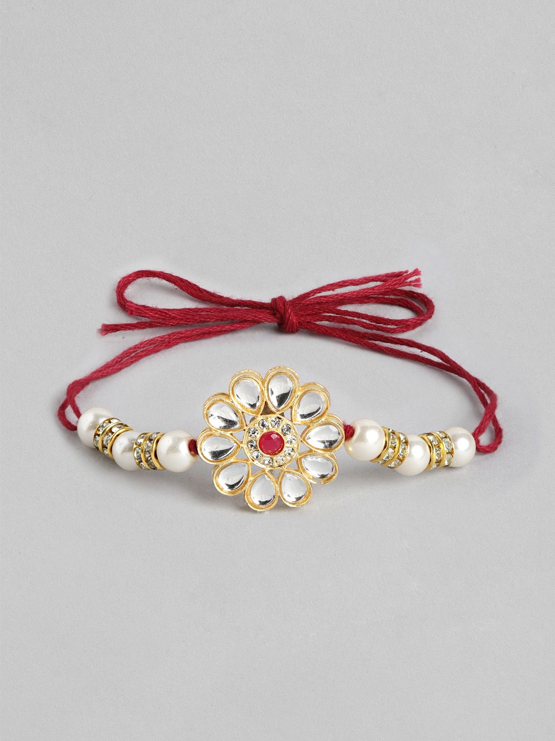 Dhiyona Unisex Set of 2 Beaded Bhai Bhabhi Rakhis With Roli & Chawal