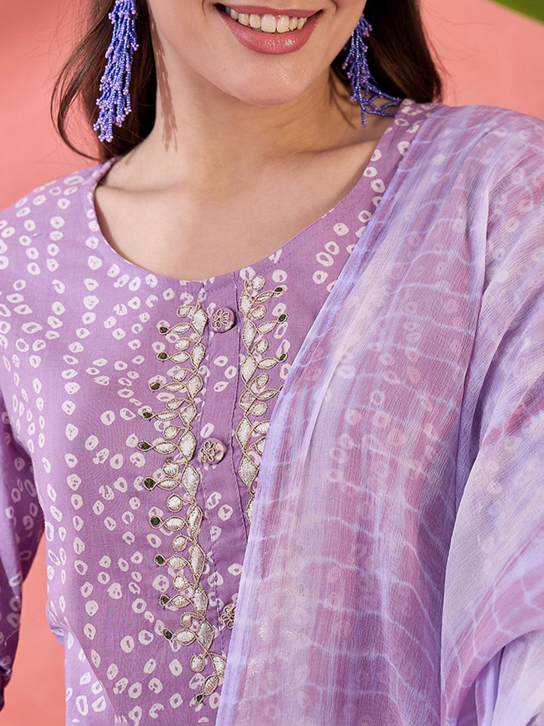 Printed Pure Cotton Kurta Trouser With Dupatta