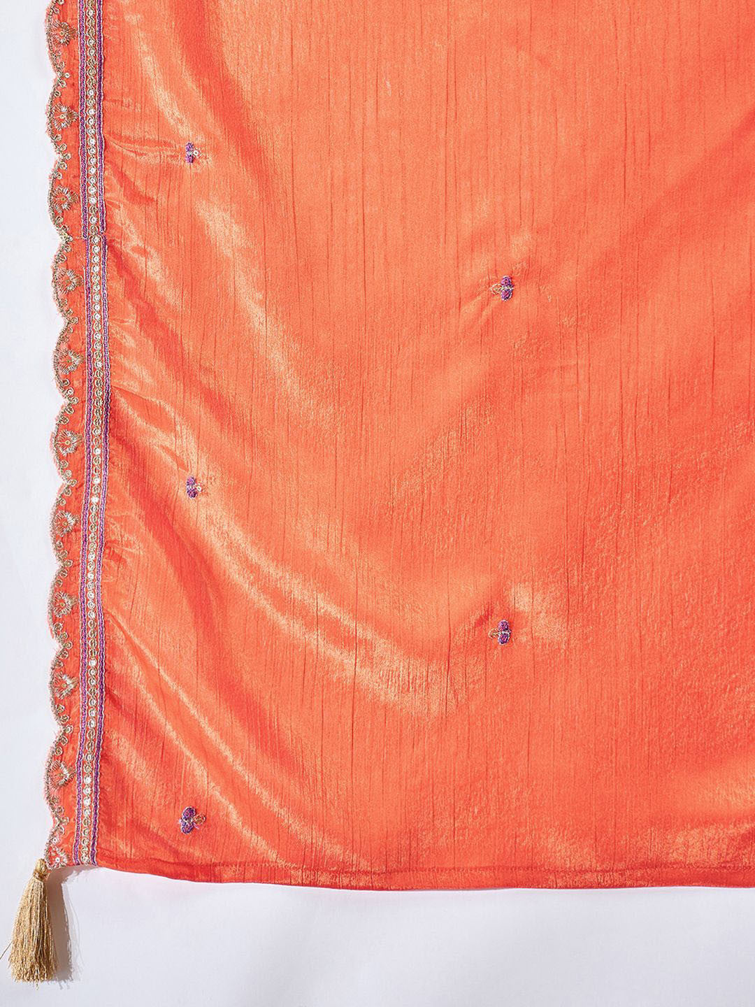 Zari Sequence Embroidered Straight Kurta With Trouser & Dupatta