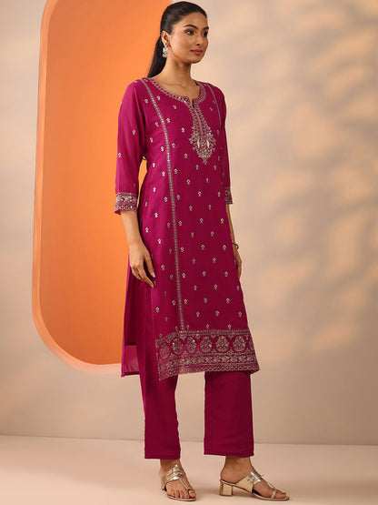 Women Ethnic Motifs Embroidered Kurta with Trouser & Dupatta