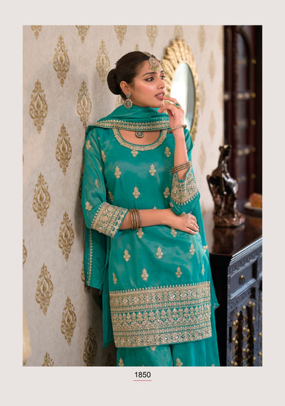 Ashtami fern full work premium suit set