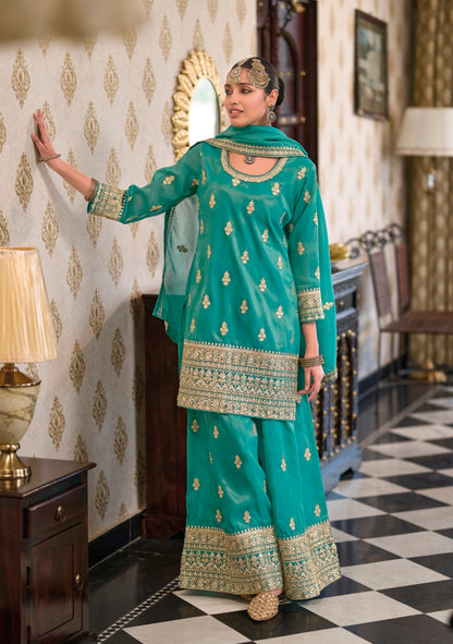 Ashtami fern full work premium suit set