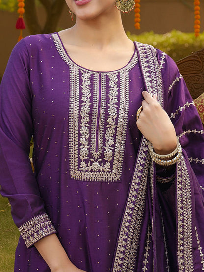 Dhiyona KL Yoke Design Regular Kurta with Palazzos & With Dupatta