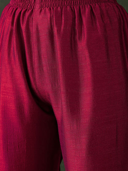 Women Embroidered A-Line Kurta Trousers & Dupatta