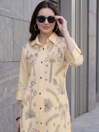 Women Ethnic Motifs Printed Regular Pure Cotton Kurta with Trousers