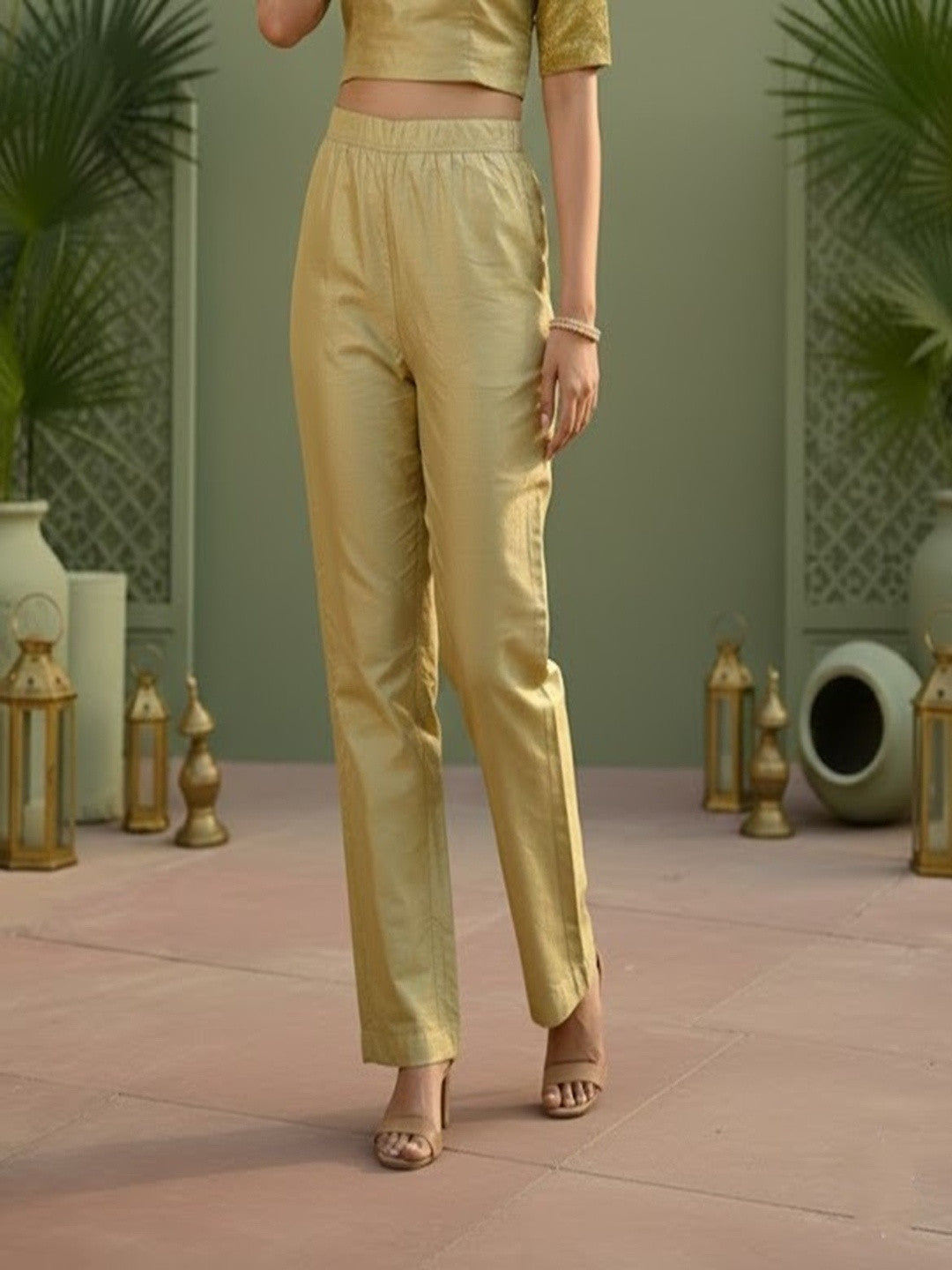 Solid Anarkali Maxi Ethnic Kurta with Trouser & Dupatta