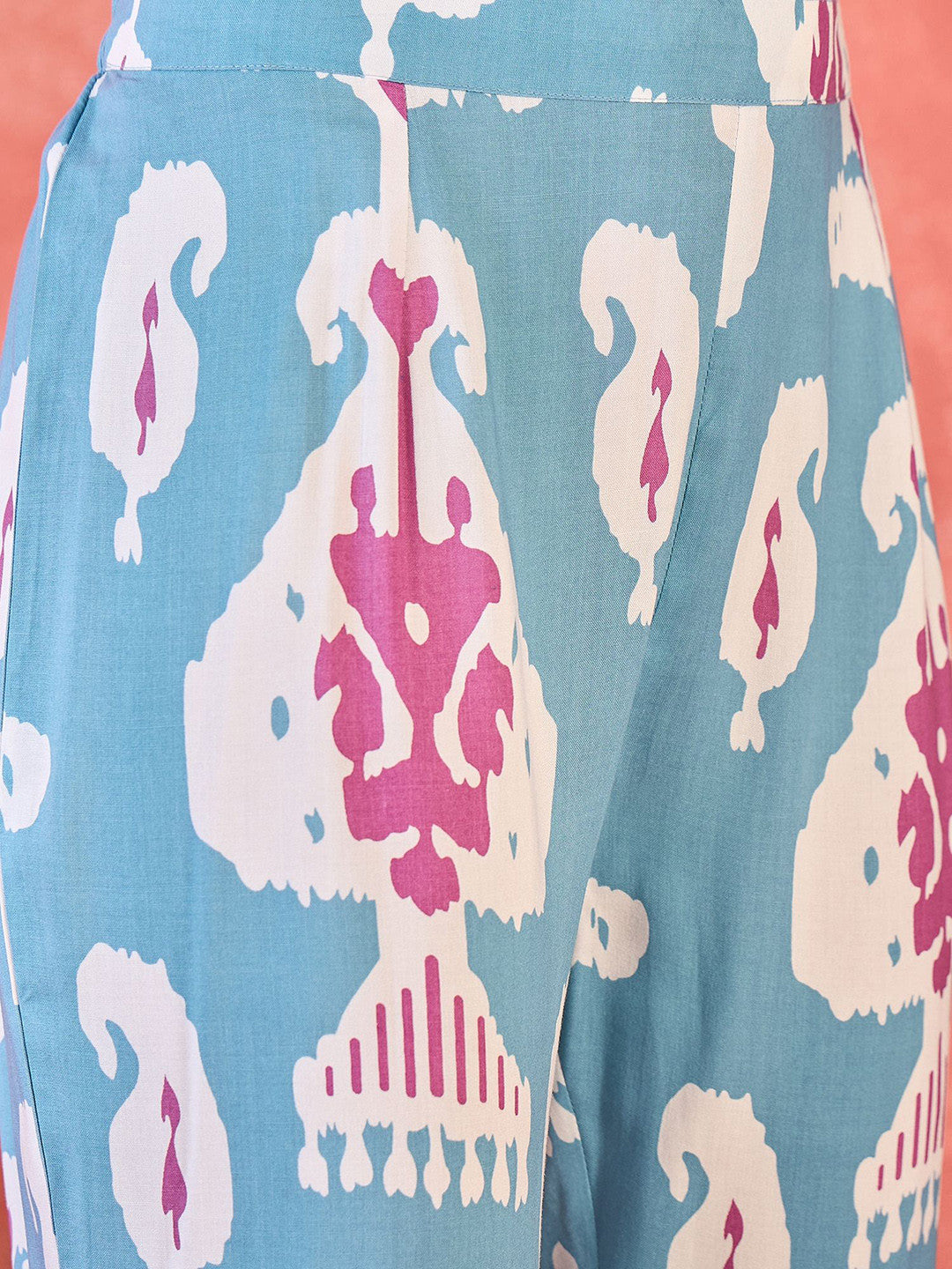 Printed A-Line Kurta With Trouser Set