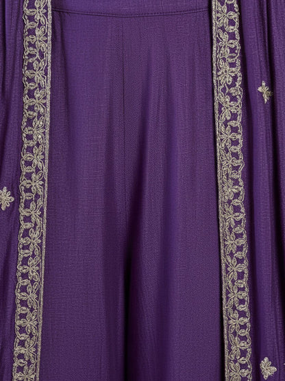 Dhiyona SN Embroidered Round Neck Kurta & Sharara Kurta Set