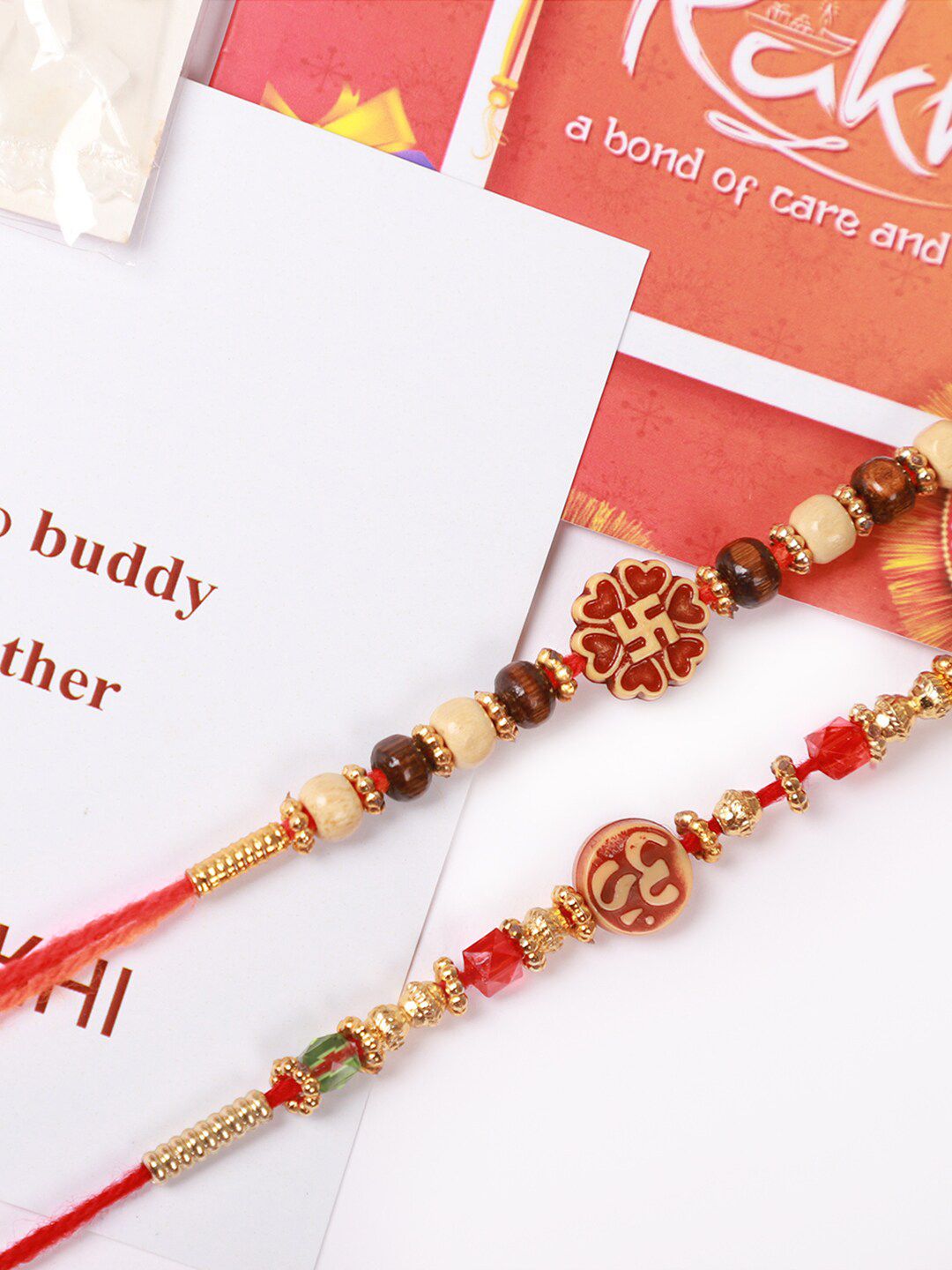 Dhiyona Set Of 2 Beaded Rakhi