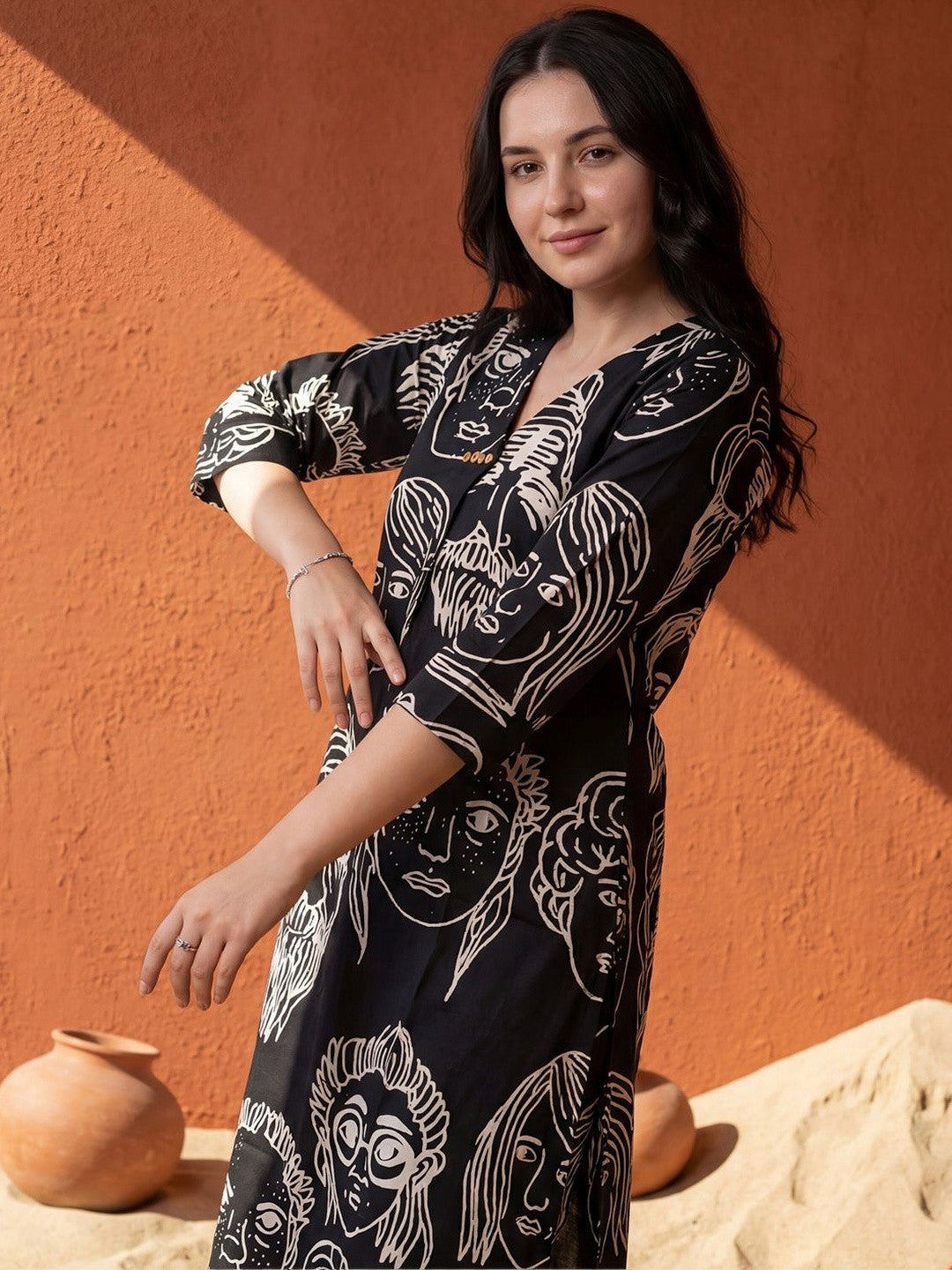 Women Printed Regular Pure Cotton Kurta with Trousers