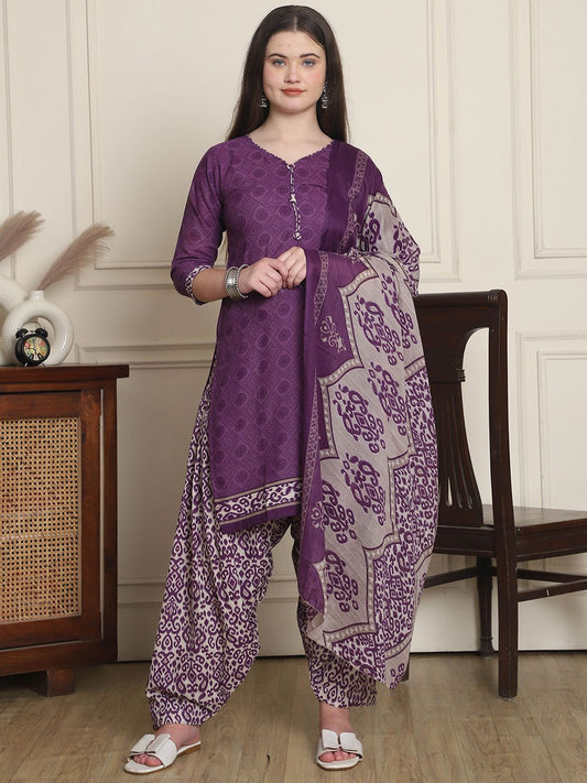 Dhiyona KL Women Floral Printed Regular Kurta with Trousers & With Dupatta