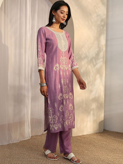 Women Ethnic Motifs Printed Regular Thread Work Kurta with Trousers & With Dupatta