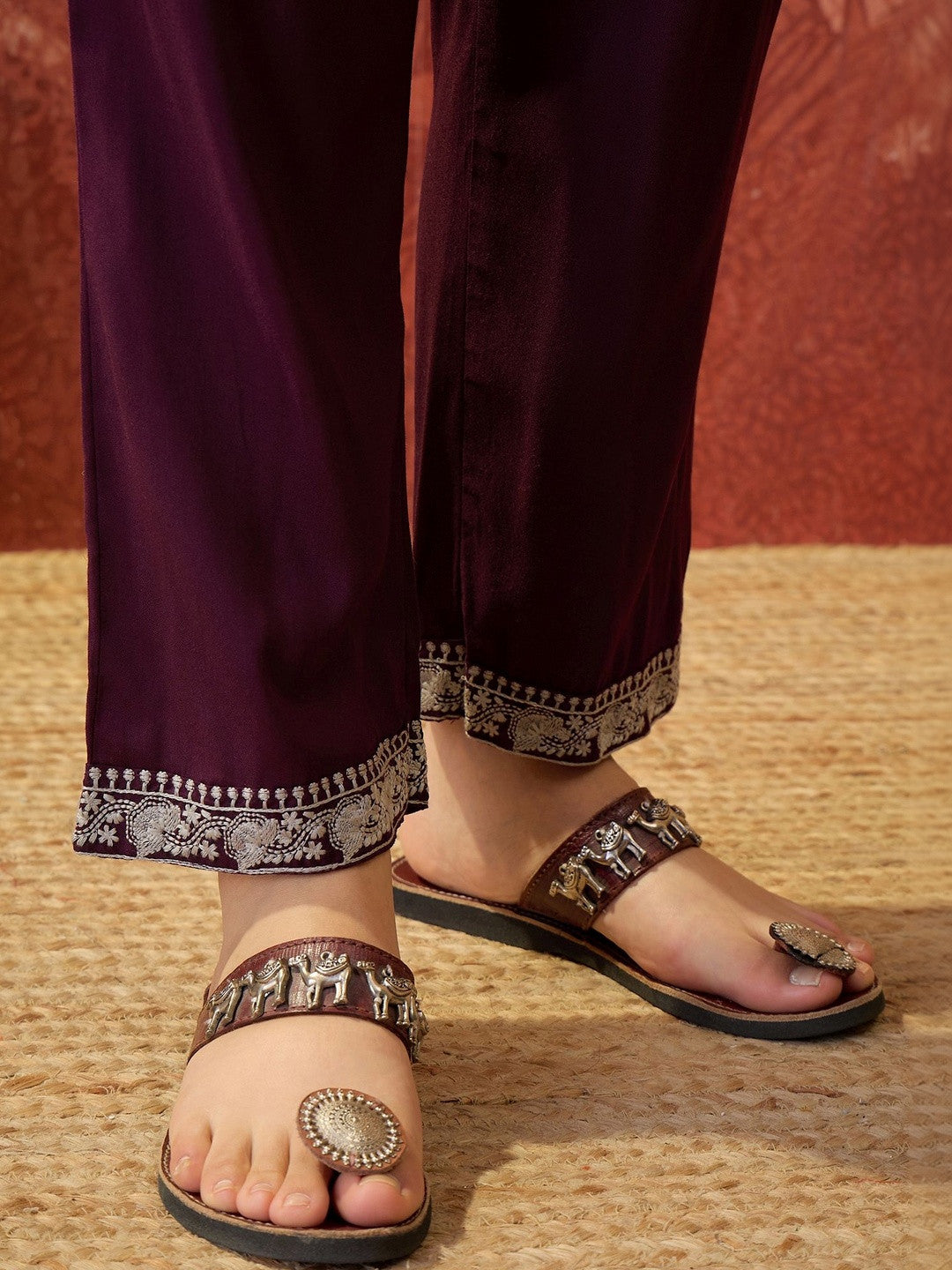 Embroidered V-Neck Kurta Sets