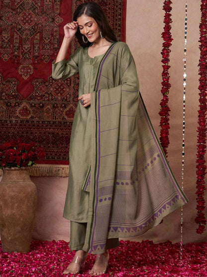 Dhiyona KL Women Regular Kurta with Palazzos & With Dupatta