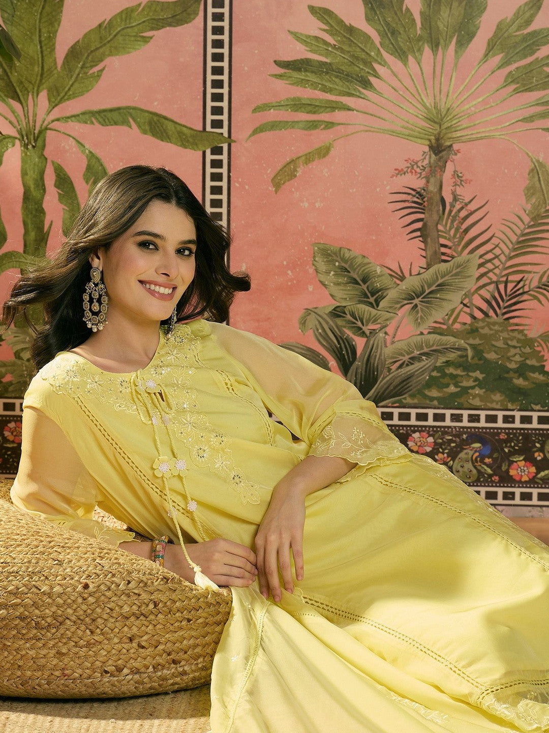 Embroidered Round Neck Kurta Sets