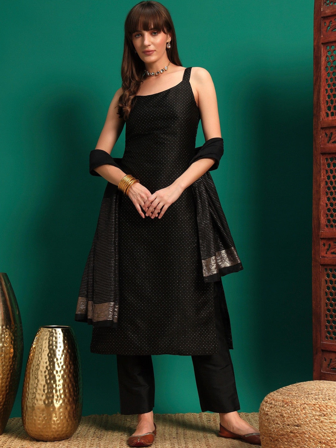Women Ethnic Motifs Regular Kurta with Trousers & With Dupatta