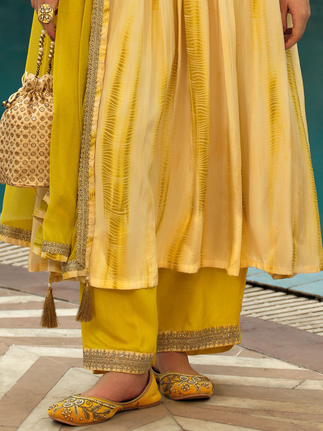 Women Ethnic Motifs Embroidered Anarkali Kurta with Trousers & Dupatta