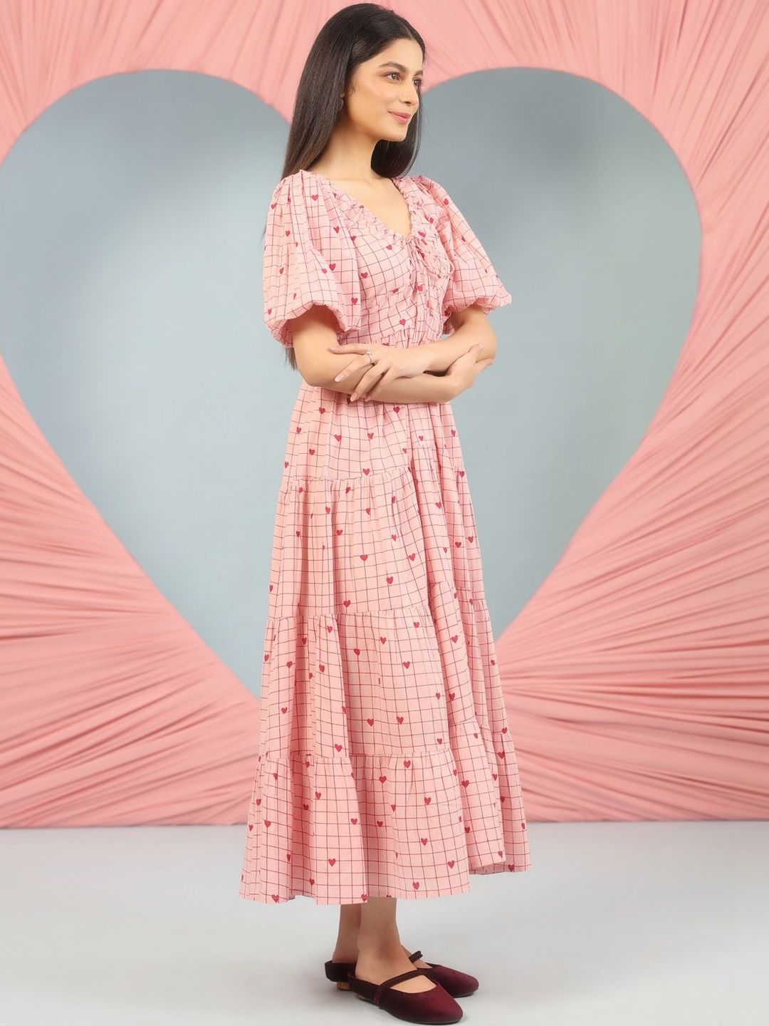 Dhiyona AY Women's Printed Cotton Fit & Flared Maxi Ethnic Dresses