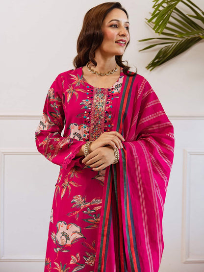 Dhiyona SN Women Floral Printed Kurta Palazzo With Dupatta Kurta Sets