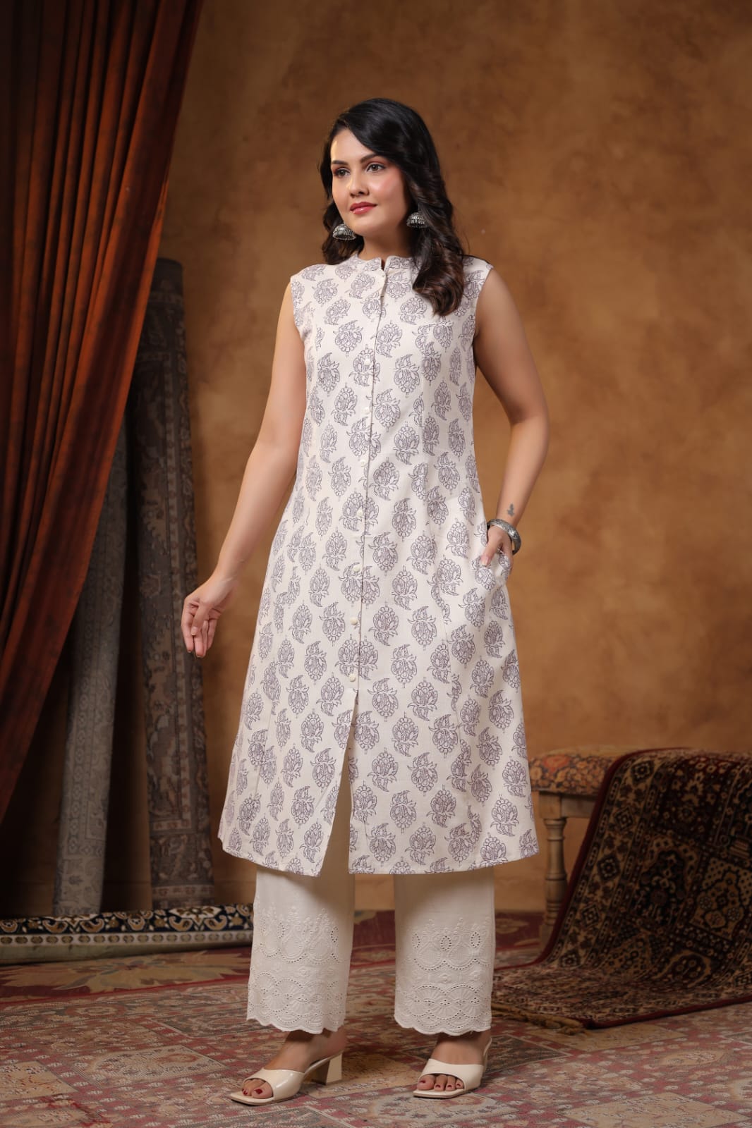 RAMBHA ORCHID COTTON KURTA PANT SET