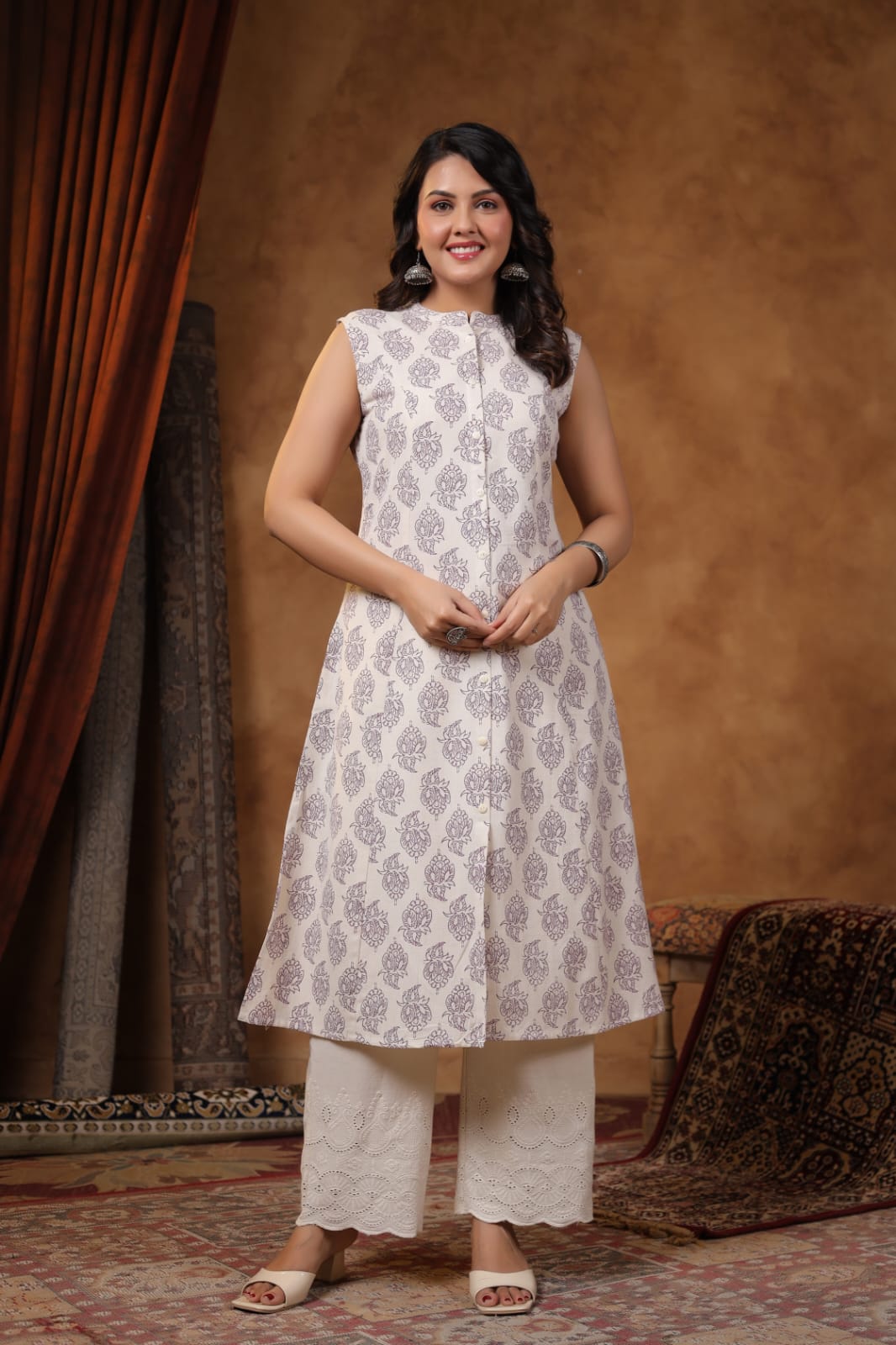 RAMBHA ORCHID COTTON KURTA PANT SET