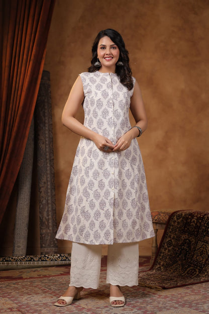 RAMBHA ORCHID COTTON KURTA PANT SET