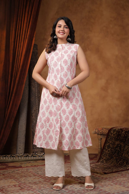 RAMBHA CRIMSON COTTON KURTA PANT SET