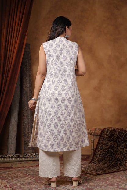 RAMBHA ORCHID COTTON KURTA PANT SET