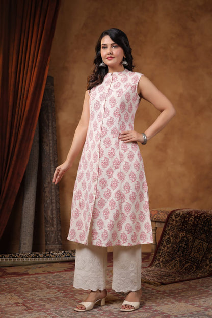 RAMBHA CRIMSON COTTON KURTA PANT SET