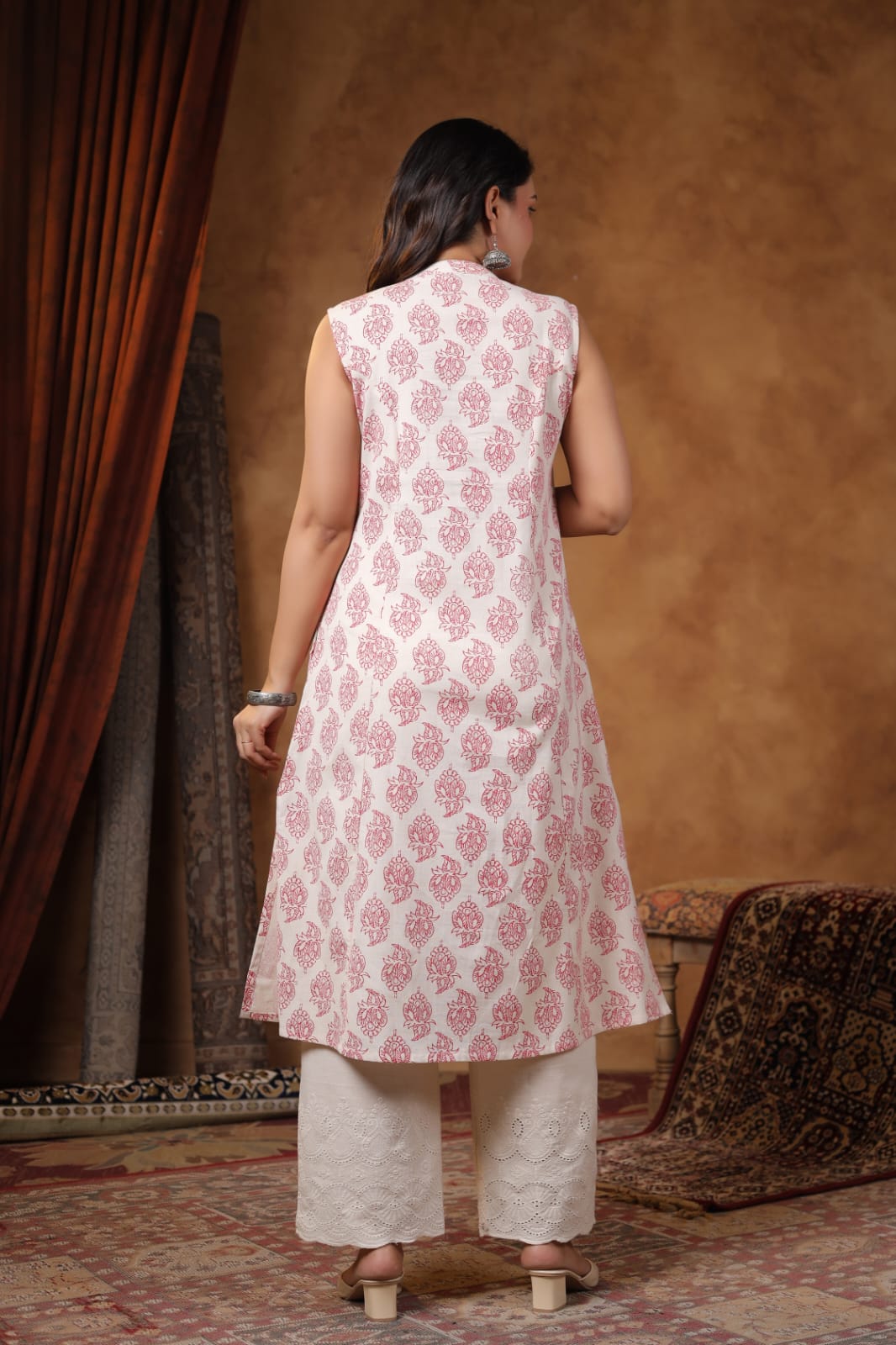 RAMBHA CRIMSON COTTON KURTA PANT SET